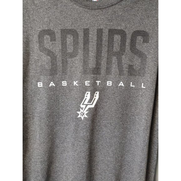 UNK San Antonio Spurs Mens Silky Tshirt Size M Gray Basketball NBA Stretch - Picture 2 of 7